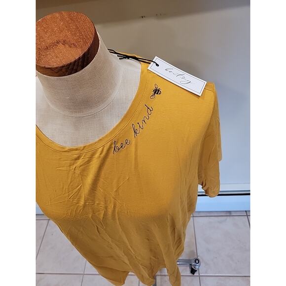 Bee Kind Yellow Tshirt Short Sleeve Plus Size X3 - Picture 2 of 9